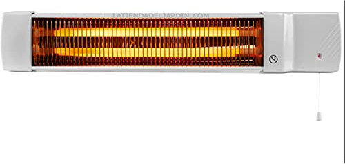 Estufa de cuarzo para baño. 2 potencias: 600 y 1200 W. 2 barras de cuarzo. Pantalla orientable. Interruptor de tirador.