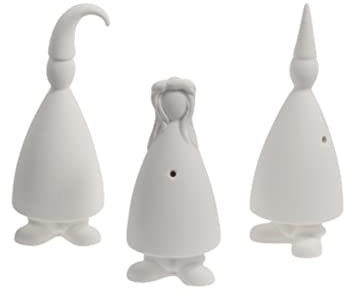 Storefactory - Figuren, Dekofiguren - Lucia - Keramik - Farbe: weiß - (ØxH) 4 x 11 cm - 3er Set