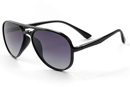 FONHCOO Sonnenbrille Kinder 5-10 Jahre Mädchen UV400 Pilotenbrille polarisiert Kinderbrille Jungen Superleichte TR90 Kindersonnenbrille (Schwarz)