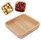 HERCHR Wooden Fruit Bowl for Salads - 18cm/7.1inch Rustic Serving Bowl, Bread Storage, Dessert Platter, Tray, Dish Plate