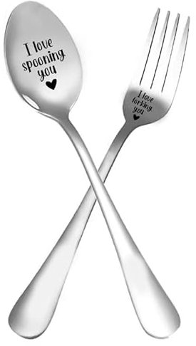 Couple I Love Forking You Fork I love spooning you engraved spoon, Funny Engraved Fork and spoon, Stainless Steel Table Forks, Gifts for Boyfriend, Girlfriend, Husband, Wife, Wedding, Anniversary