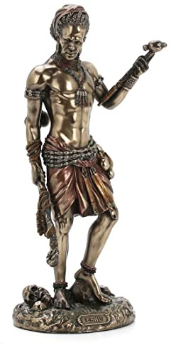 Veronese Design 8.5 Eshu The Divine Trickster God of The Yoruba Cold Cast Resin Antique Bronze Finish Statue