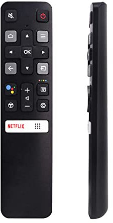 Vsnetwork Mando a distancia de repuesto RC802V FMR1 compatible con TCL Android TV P8M P715 P615 Series 43P615 43P715 32S615 Smart TV LCD LED 3D HDTV Tecla Netflix, no programación, negro