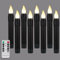 FREEPOWER 8er Schwarz LED Stabkerzen mit Fernbedienung Timer Flackern, Batteriebetrieben Flammenlose Tafelkerzen Warmweiß Dimmbar Halloween Deko, Outdoor Wasserdicht, 2 x 17cm