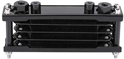 Radiatore di Raffreddamento dell'olio, Kit Radiatore dell'olio da 80 ml Universale per Radiatore dell'olio Della Trasmissione ATV per Moto da 50 cc 200 cc (nero/argento)(Nero)