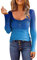 Damen Thermo Unterhemd Langarm Thermounterwäsche Oberteil Thermo-Shirt Funktionsunterwäsche Oberteil Shirt Einfarbig T-Shirts Weich Stretch Damen Pullover V Ausschnitt warme Unterwäsche lang