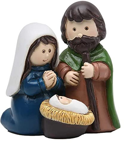 Luckyki belén Navidad, Figuras Belén Resina, Nacimiento Belen Navidad, Figuras Belén Navidad, Belén Figuras con Personas, Decoración Mesa para hogar Oficina Escuela