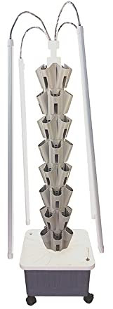 ZCBYBT Hydrokultur-Innensystem-Vertikaler Wachstums-Turm 8 Schicht 40 Pflanzen-Standorte Mit Pumpe Und Beweglichem Wasser-Behälter