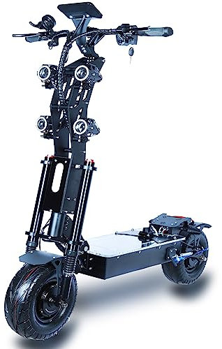 HWWH Patinete Electrico Adultos Potente Plegable Scooter Eléctrico 13 Pulgadas Neumáticos de Carretera 3 Velocidades Dual Drive Batería de Litio de 72V / 40Ah Duración Máxima de la Batería 120 km