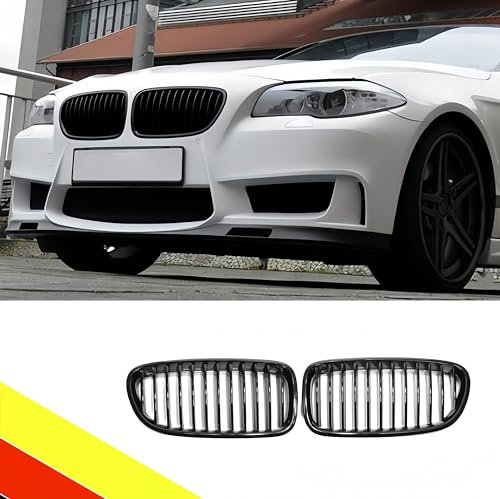 POETRYXIAO Kühlergrill Niere Sport Schwarz Glanz Single Bridge für 2010-2017 5er F10 F11 M5,Geeignet für Tuning