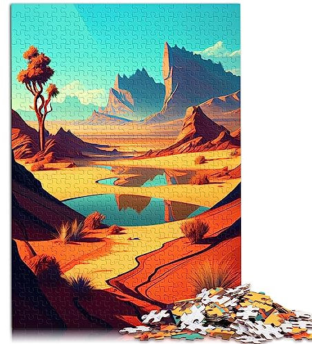 Puzzles für Erwachsene und Kinder, versteckte Oase in der Wüste, Holzpuzzles und das Puzzle 50 x 75 cm