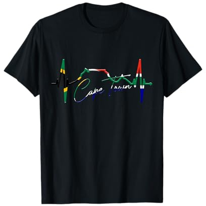 Kapstadt Skyline Herzschlag Cape Town Südafrika Tafelberg T-Shirt