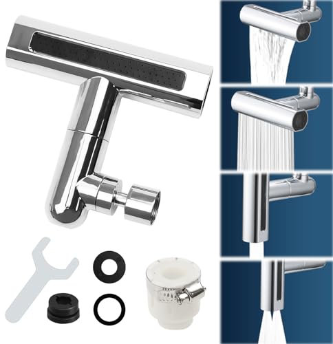 ZITUZY Estensione del rubinetto, rubinetto a cascata per cucina a cascata, girevole a 360°, per vasca da bagno, prolunga per rubinetto girevole in ABS