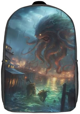 FUmoney 17 Zoll Kinderrucksack 3D Monster Rise Bedruckte Taschen Leichte Schultaschen Mode Spaß Rucksack Studenten Tagesrucksack für Kinder