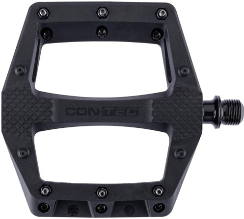 CONTEC Fahrrad-Pedal Tenderizer, Nylon Körper, MTB Pedal, Plattform-Pedale, Lightweight, CrMo Achse, Industrielager, Austauschbare Pins, Schwarz, Paar