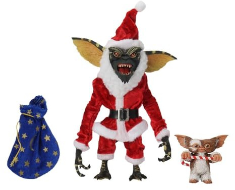NECA Gremlins Figurine Père Noël rayée et Gizmo 17,8 cm