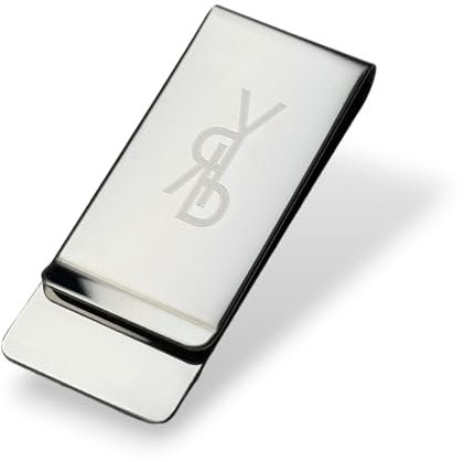 Geldklammer [Moneyclip Hochwertig Mattschwarz Edelstahl Silber Aluminium Schwarz Kunstleder Metall Slim Bargeld Geldklammer Brieftasche Rechnung Kreditkartenhalter Dokumentenhalter] (Edelstahl)