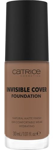 Catrice Invisible Cover Foundation, Nr. 055W, Nude, feuchtigkeitsspendend, langanhaltend, natürlich, für trockene Haut, vegan, ölfrei, ohne Parabene, ohne Mikroplastikpartikel, 1er Pack (30ml)
