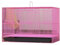 Vogelkäfig Vogelvoliere Rechteckige Vogelträger ABS Boden Rollständer Haustier Vogelkäfig Flugkäfig Mit Feeder Für Home Hotel Vogelbauer Vogelhaus(Pink,50 * 33cm)