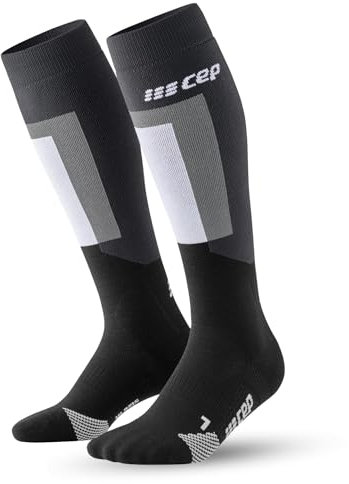 CEP - Skisocken mit Kompression für Damen, Lange Kompressionsstrümpfe, Größe II/S / 35-38, Black/Grey