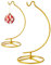 Baderke Ornament Display Stand, Ornament Hanger Ornament Stand Holder Glass Ball Air Plant Holder, Hanging Terrarium Stand for Christmas Wedding Ornament, Home Office Decor,10.43 H(Gold)