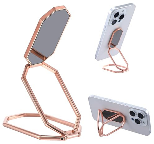 Sibba Telefon Ring Halter faltbar Finger Kickstand Einstellbare Handy Griffe 360° Rotation Back Rings Einziehbarer Handy-Ständer Rose Gold Handy Gripper für Smartphones Tablets Handyhülle