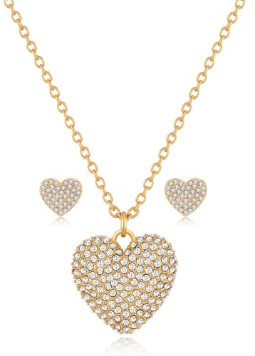 LILIE&WHITE Halskette Damen Ketten für Damen Gliederkette mit Herzanhänger – Modische Damen-Halskette im Vintage-Stil, Ideal für Alltag und Besondere Anlässe