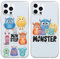 Yimctoie 2 Stück Kawaii Transparent Handyhülle für iPhone 14 iPhone 13 Hülle 6,1,Schutzhülle mit Niedlich Monster Cartoon Aesthetic Muster Weich Silikon Dünn TPU Stoßfeste Kratzfest Cover,Anime