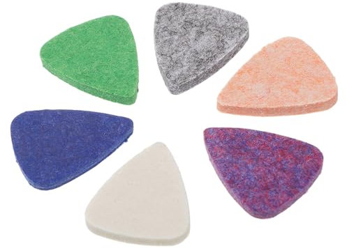 TOGEVAL 6pezzi Plettri Per Ukulele in Lana Morbida Di Plettri Per Per Chitarra e Strumenti Corda Disponibili in Rosa Blu Scuro Verde Grigio Beige