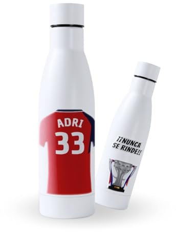 Botella de agua de Acero Inoxidable Personalizada equipo de Fútbol Barcelona. Botella termo personalizada deportiva 750 ml. Regalo Original para Aficionados del Futbol. (Osasuna)
