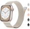 SOMKB Per Apple Watch serie 9, Ultra 2, SE, Ultra 8 7 6 5 4 3 2 1 38mm 40mm 41mm 42mm 44mm 45mm 49mm per donna e uomo, sostituzione chiusura magnetica con anello in rete in acciaio inossidabile(E,49/4