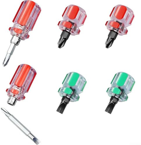 Professional Mini Screwdriver Set, 6Pcs, 2 in 1 Interchangeable, High Torque Performance
