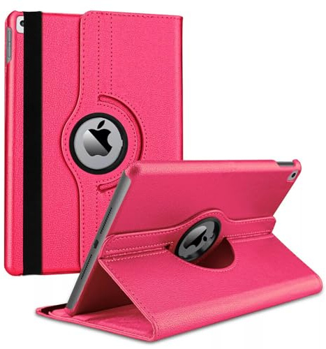 Case For iPad Air 13-inch M4/M3/M2 (2026/2025/2024), Slim Fit Premium Pu | Leather 360 Degree Rotating Protective Stand Cover with Auto Wake Sleep Function Case (PINK)