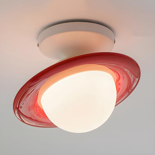 Jadssox Nordic Planet Deckenleuchte Verstellbare halbbündige Deckenleuchte Kugelglas Kinderzimmerleuchte, Kinderzimmer Deckenlampen mit Glaskugel Pendelschirm