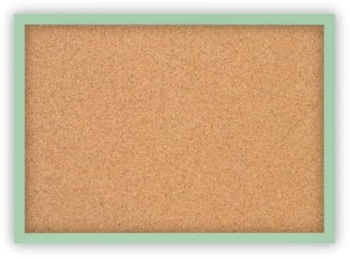 CLAMARO Pinnwand Kork 60 x 40 cm, MDF-Rahmen Salbei Pastell, HDF-Rückwand | Memoboard für Notizen und Fotos, selbstheilende Korkoberfläche, Metall-Zackenaufhänger, 10 Reißzwecken dabei