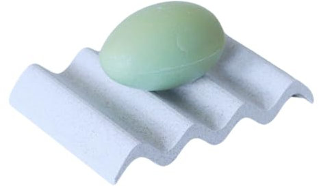 Porte Savon Vague - Fabriqué en France - Porte Savon Blanc Effet marbre idéal pour Les savons Solides - Nettoyage Facile - Salle de Bain Accessoire - Accessoire Cuisine Pratique