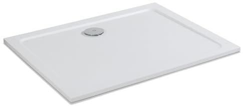 Go Bathrooms Rectangle Shower Tray 1000 x 800mm Low Profile 30mm Shower Tray Strong Gel Coated Finish Adjustable Height Showering Cubicle Tray | Delton
