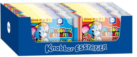 Küchle Knabber-Esspapier 5er-Bündel Giveme5! 125g im 8er Pack | 5 facher Nachspaß | Buntes Esspapier für extra Knabberfreude | Verschiedene Geschmäcker | Vegan | 8 x 125g