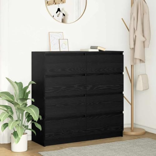 Mimdixy Esszimmer Schrank Eckschrank Küche,Sideboard Schwarz Eichen-Optik 100x35x99 cm Holzwerkstoff,Anrichte für Küche Wohnzimmer Esszimmer