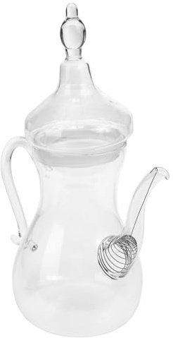 MUELODSIC Théière en Verre Borosilicaté 1000 Ml Transparente Résistante la Chaleur Infuseur Amovible pour Thé en Vrac Style Moyen-oriental Service à Thé Décoratif pour Tisane