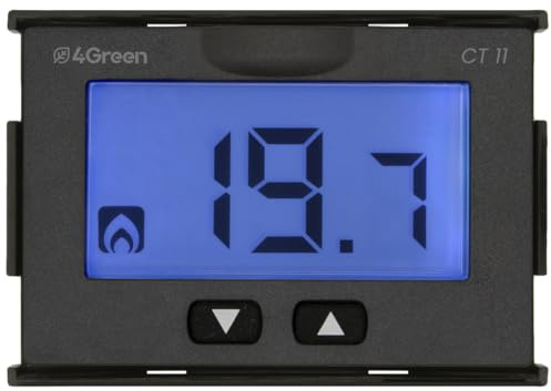 4GREEN CT 11B - Termostato da Incasso 503 (3 moduli), Display Retroilluminato Blu, Termostato Ambiente per Caldaia e Condizionamento, Alimentazione a Batteria, Frontalini Bianco e Grigio