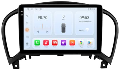 Android 14 Qualcomm - Radio de Coche para Nissan Juke 2010-2014, Pantalla táctil QLED de 9 Pulgadas con CarPlay Android Auto, 8 núcleos 4 + 32 GB navegación GPS con Bluetooth 5.4 WiFi 4GLTE