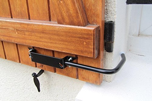 Bloque contraventana derecha negro Grand Modele: parada de persiana con asa para abrir y Fermer fácilmente sin se pencher. facilité y seguridad