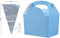 MustBeBonkers x10 Birthday Party Food Plate Boxes With Clear Sweet Cone Bags And Tie (Light Blue)