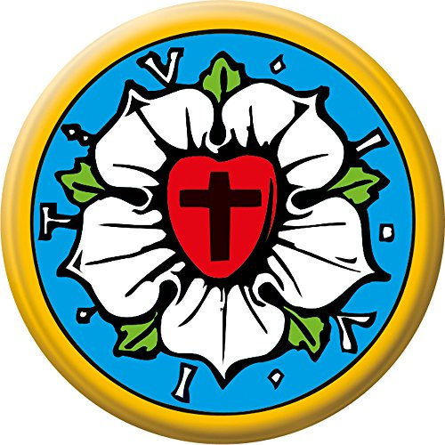 Fan-O-Menal Anstecknadel mit Motiv Luther Rosa 06337, ca. 5,7cm, Metall Polyester Kunststoff