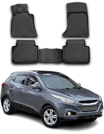 OMAC Gummimatten Fußmatten kompatibel mit Hyundai ix35 2009-2015 TPE Automatten Schwarz