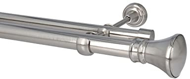 Sento 25/19mm Gardinenstange Vorhangstange 2-läufig Wandmontage Edelstahl Optik 120 cm Pryma