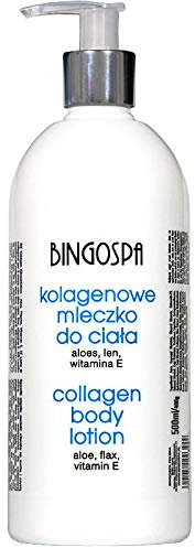 BINGOSPA Kollagen Körper-Lotion Body Lotion mit Aloe, Flax und Vitamin E fur Feuchtigkeitspflege - 500ml