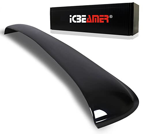 ICBEAMER Universal-Windabweiser, 880 mm, für Auto Moon Sonnendach, Schwarz dunkel Rauchfarben, glatt, mit wasserdichtem 3M-Klebeband