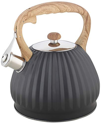 Kinghoff Grau Edelstahl Flötenkessel Teekessel Wasserkessel 2,7L Liter KH-1324